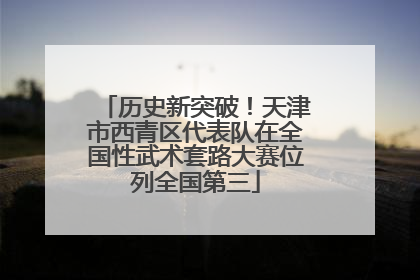 历史新突破！天津市西青区代表队在全国性武术套路大赛位列全国第三